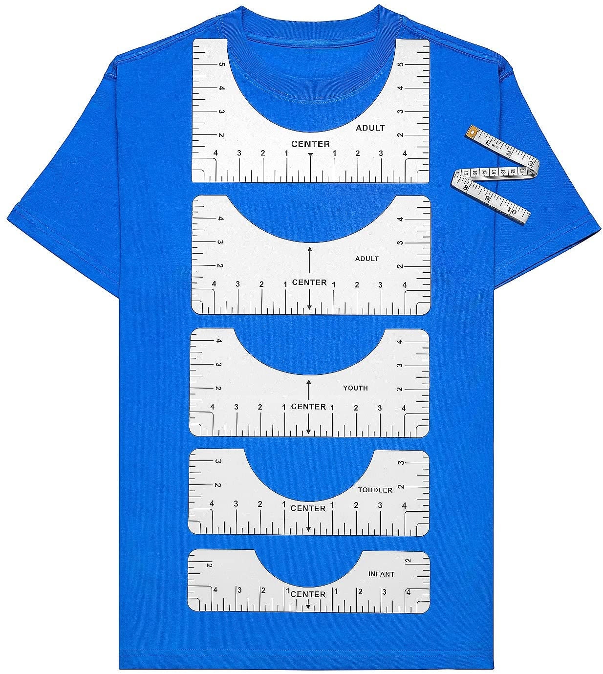Tshirt Ruler Guide for Vinyl Alignment, Tshirt Rulers to Center Designs, Alignment Tool with Soft Tape Measure,Pencil, Size: One size, 1 Pack