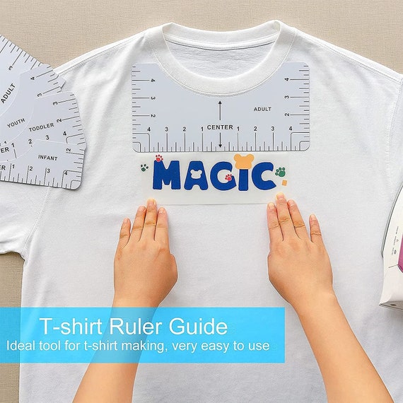 6PCS Tshirt Ruler Guide Set T-shirt Alignment Rulers to Center Designs Vinyl