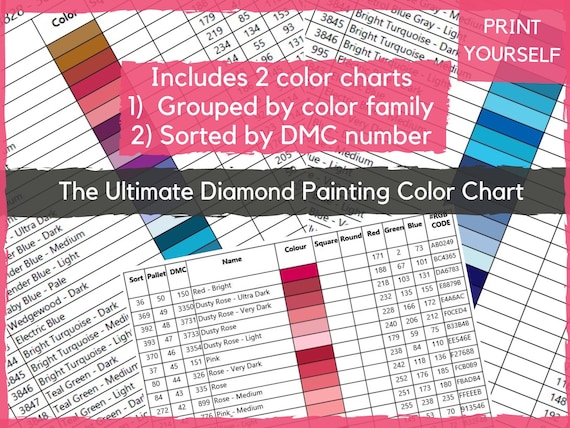 The Ultimate DMC Colour Chart for Diamond Painting Sorted