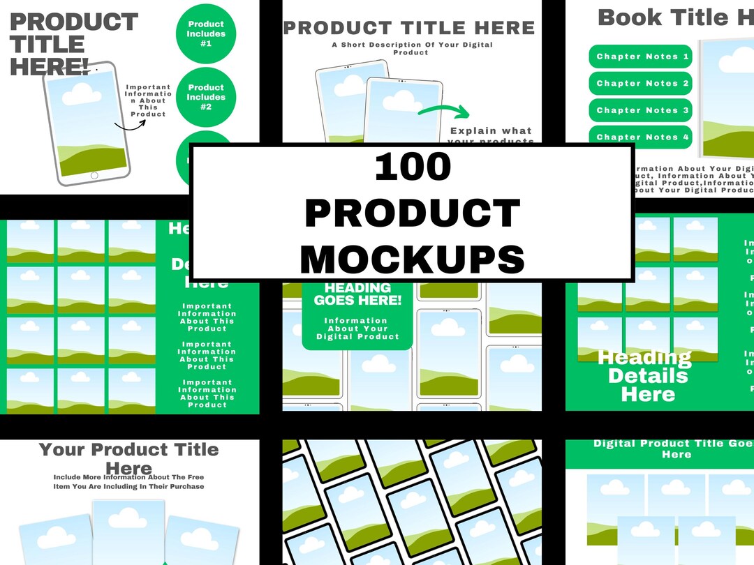 100 Etsy Listing Mockup Templates – Canva Editable | Digital Product ...