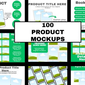 100 Etsy Listing Mockup Templates – Canva Editable | Digital Product Photo Frames | Etsy Shop Branding Kit