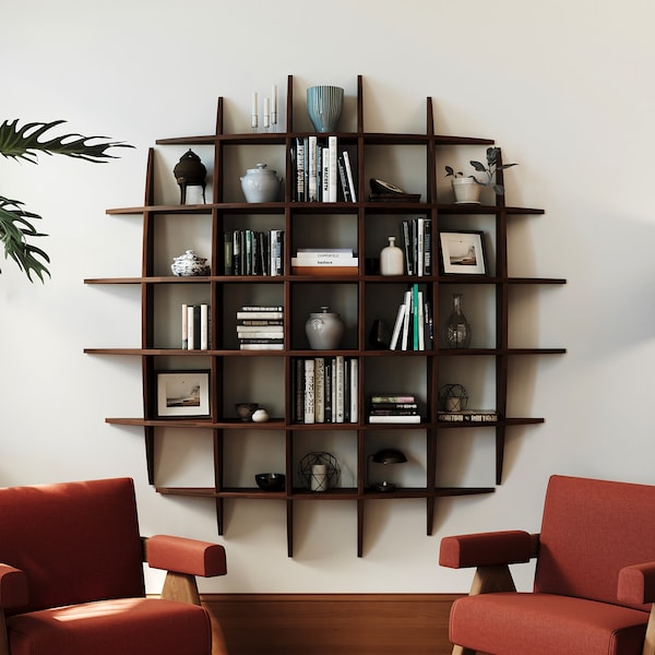 Wall Mount Bookcase Etsy