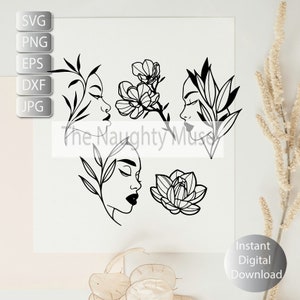 Line Art Svg, Png, Dxf, Jpg, Eps, Line art Woman, Boho Minimalist, Instant Digital Download, Printable Art, Cut File , Sublimation,