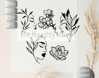 Line Art Svg, Png, Dxf, Jpg, Eps, Line art Woman, Boho Minimalist, Instant Digital Download, Printable Art, Cut File , Sublimation,