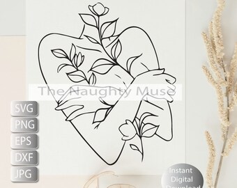 Self Love, Self Hug Svg, Png, Eps, Jpg Dfx / Self Love Line Art / Self Hug / Instant Digitale Download, Afdrukbare Art Cut File, Sublimatie,