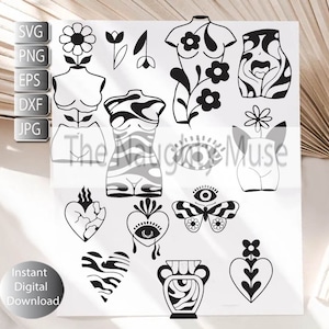 Boho abstract art bundle Svg, Png, Dxf, Jpg, Eps, Boho Minimalist Art, Instant Digital Download, Printable Art, Cut File , Sublimation,