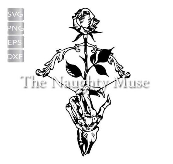 Skeleton Hand Rose Bow and Arrow Line Art Svg Sagittarius Svg - Etsy
