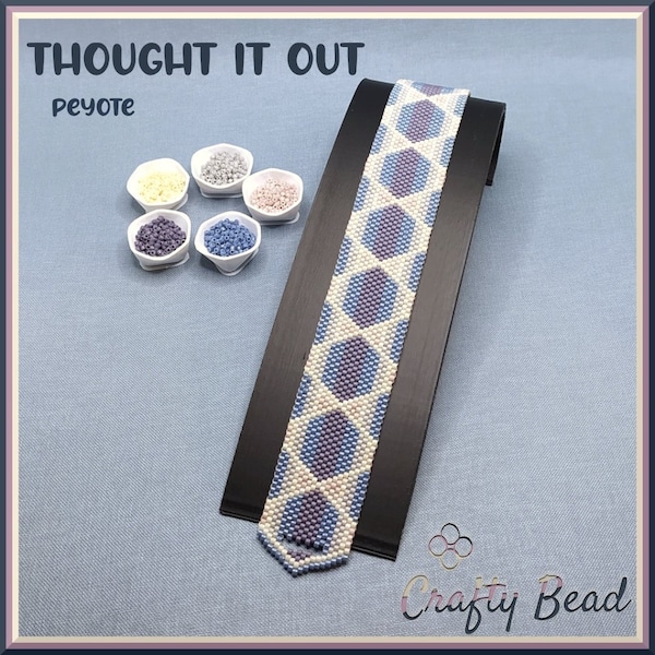 Easy bracelet pattern, odd count peyote stitch - "Thought It Out" / geometric, regular, pastel colors, specific clasp