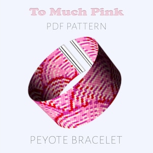 Miyuki Delica peyoted bracelet pattern with a lot of pink shades. Organic, wavy design in vibrant, eye-catching colors for everyday wear