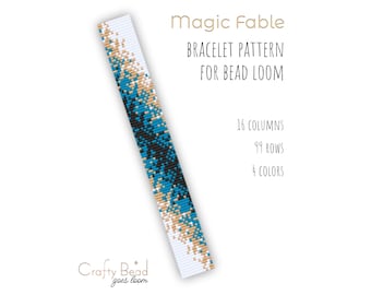 Blue Ombre Bead Loom Bracelet Pattern, Stardust Cuff (PDF Pattern)