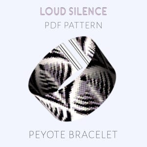 Pdf pattern for peyote bracelet with subdued design in calm, neutral tones. Streetwear minimalist look for simplicity lovers