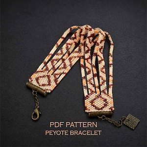 Ancient Greek Style Peyote Bracelet Pattern, Multi-Strap Olympian Cuff with a Geometric Design, Goddess Jewelry Project