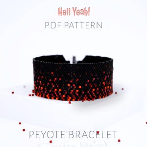 Feuer & Flamme Peyote Armband Anleitung - Rote Ombre Armspange mit glühender Lava Design (PDF download)