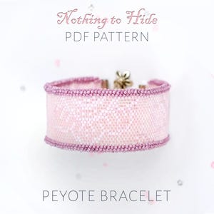 Delicate Lace Peyote Stitch Pattern for a Lingerie Inspired Bracelet, with a FREE Looped Edge Tutorial, Monochrome Pink Bridal Beadwork