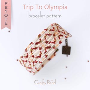 Ancient Greek Style Peyote Bracelet Pattern, Multi-Strap Olympian Cuff with a Geometric Design, Goddess Jewelry Project