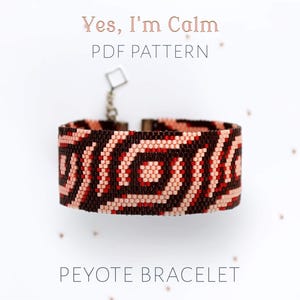 Bold Peyote Stitch Bracelet Pattern with a Chaotic Wave Design, High-Energy Geometric Cuff in Warm Earthy Tones, Funny PDF Pattern