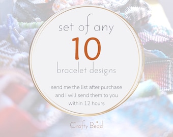 Set of any 10 beaded bracelet patterns from Crafty Bead