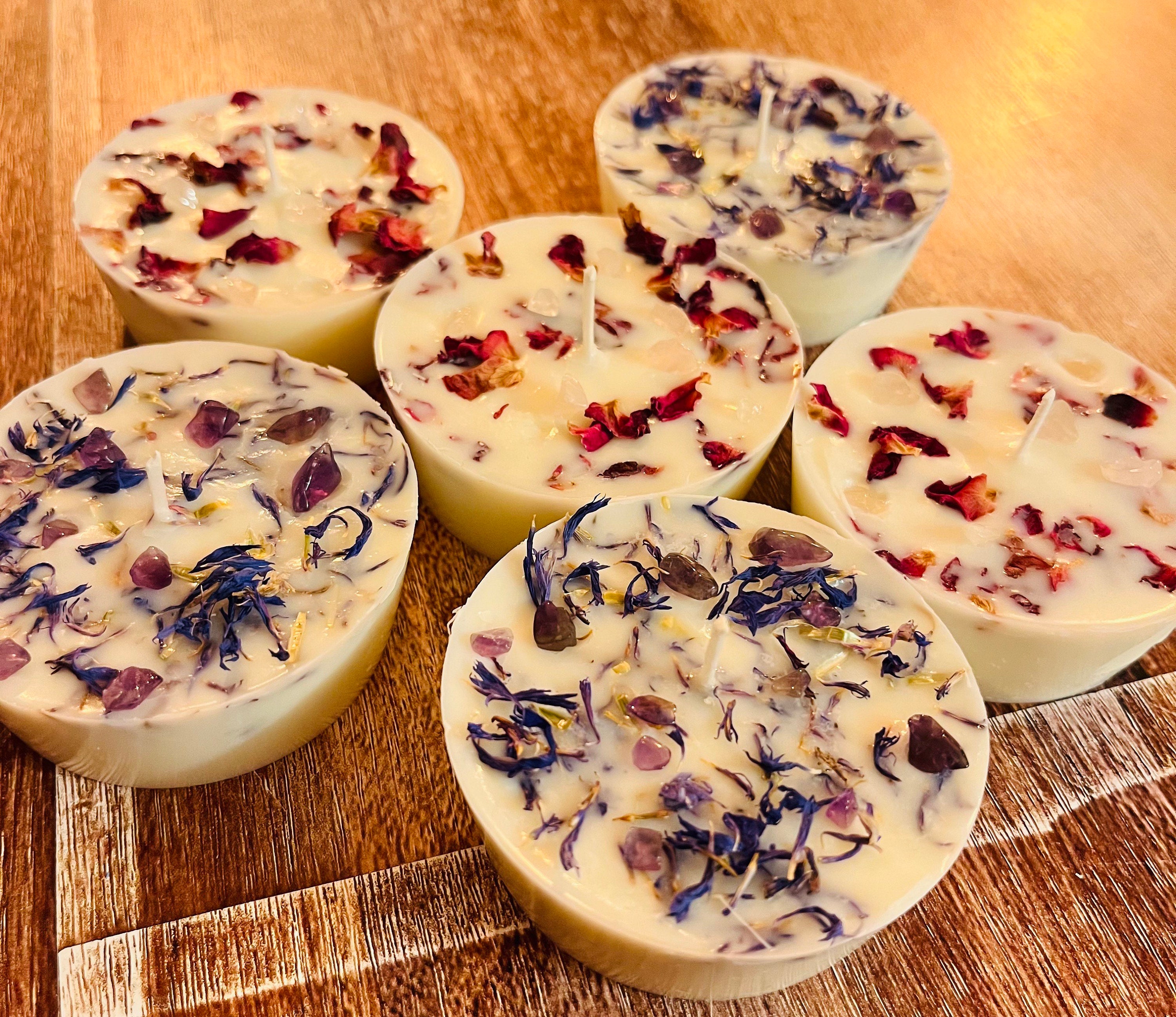 Bougies Fleurs Séchées et Cristaux