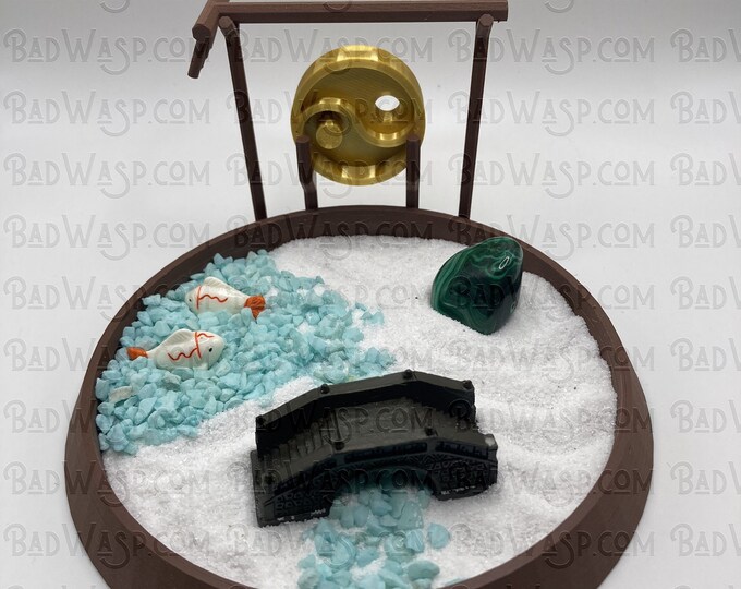 Wooden Japanese Zen Garden For Desk Decor Wooden Zen Garden Desktop Sand Garden Zen Garden Desk Garden Yin Yang Zen Garden With Rake Relax