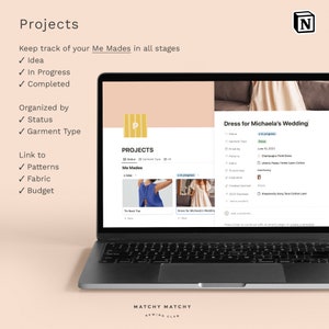 Sewing Clubhouse Notion Template Organize your sewing in a snap image 2
