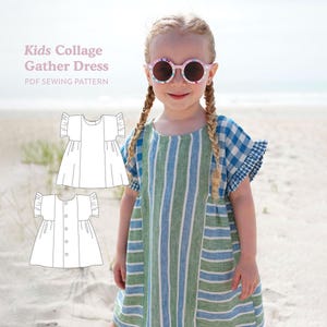 Kids Collage Gather Dress - PDF Sewing Pattern