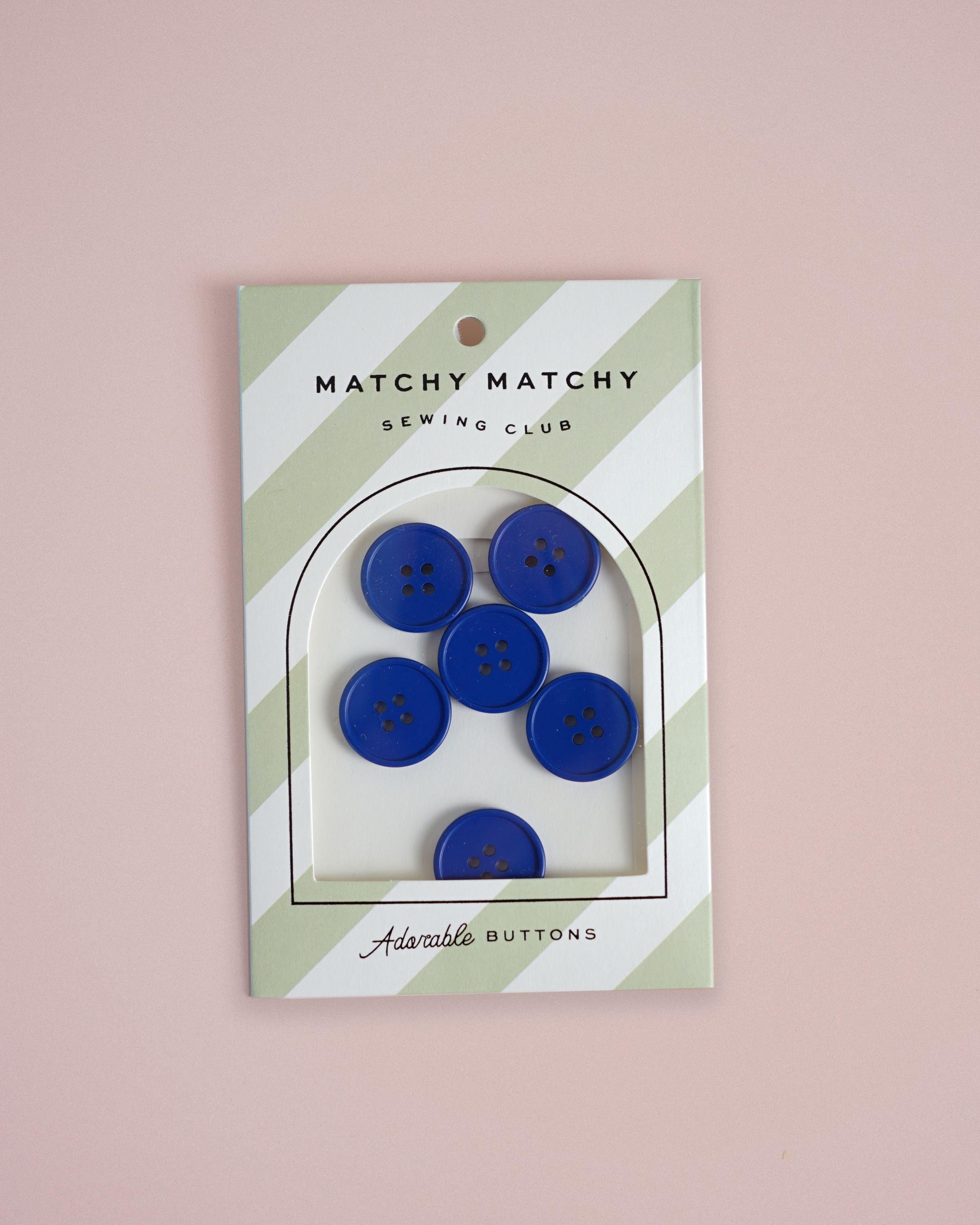 Integrum Retro Button Cobalt Retro Buttons - Etsy
