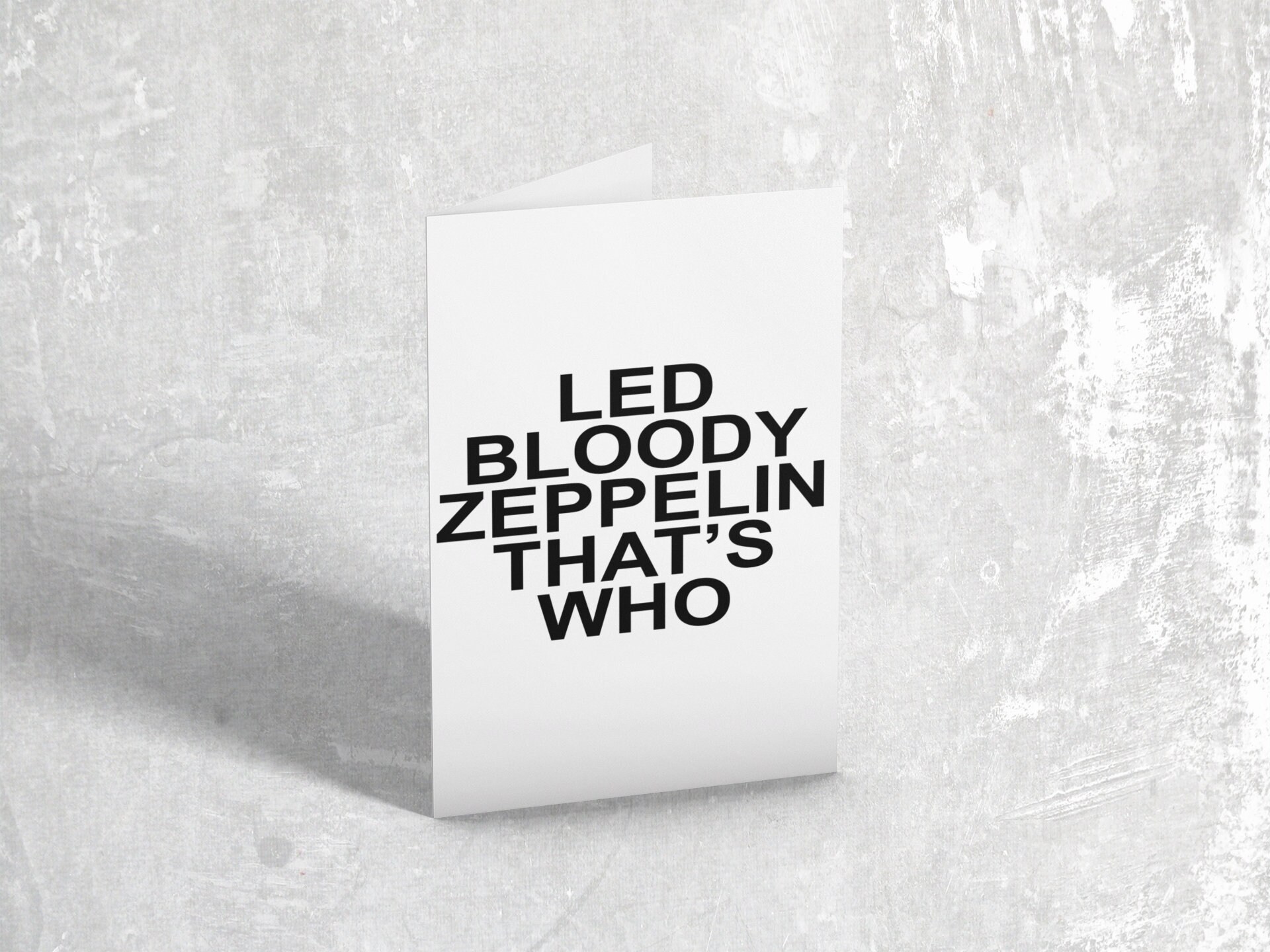 Led Bloody Zeppelin That's Who Card Duke Led Bloody Etsy