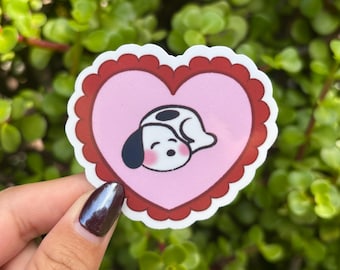 Pegatina de corazón de cachorro
