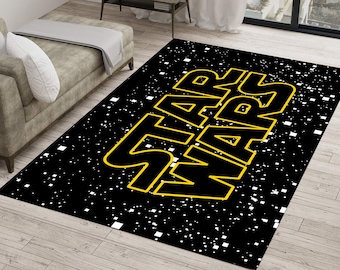 Star wars Rug, Kids Room Rug, Area Rug, Themed Rug,  Home Decor Rug, Modern Rugs, Boys Room Rug, 3x5 Carpet, Black Rug, Star Space  Rugs