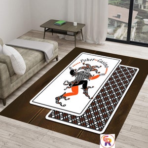 Tappeto con carte da gioco, tappeto per arredamento, tappeto con carte da gioco, tappeto da area, tappeto a tema, tappeti moderni, tappeto per cameretta, tappeto 4x6, tappeto concettuale, tappeto da gioco