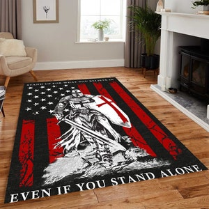 Knight Rug, King, Freedoom Poster, believe, lonely, assertive, templars, Awesome Rug, Popular-Fantastic-Home Decor, Floor Rug- custom Carpet