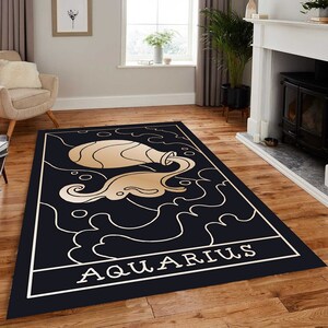 Acquario, Oroscopo, Cartomanzia-Zodiaco-Tarocchi Design Tappeto robusto, Tappeto moderno per la stanza, Tappeto per la zona notte, Tappeto per la casa, Tappeti moderni, Tappeto per la stanza dei ragazzi