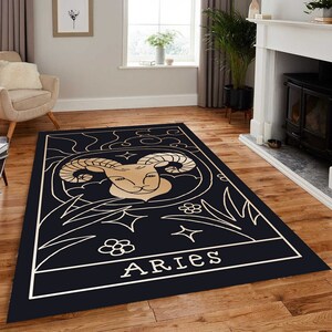 Ariete, Oroscopo, Cartomanzia-Zodiaco-Tarocchi Design Tappeto robusto, Tappeto moderno per la stanza, Tappeto per la zona notte, Tappeto per la casa, Tappeti moderni, Tappeto per la stanza dei ragazzi
