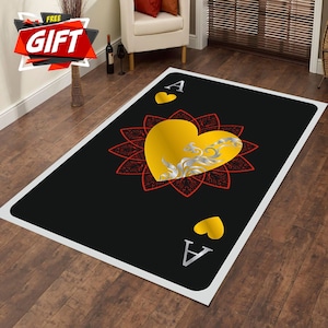 Tappeto con carte da gioco, tappeto per arredamento, tappeto con carte da gioco, tappeto da area, tappeto a tema, tappeti moderni, tappeto per cameretta, tappeto 4x6, tappeto concettuale, tappeto da gioco
