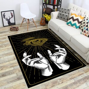 Boze oog, tarotkaart, gothic tapijt, heksenkleed, horrordecor, fantastisch tapijt, vloerkleed, cool tapijt, decoratief tapijt, horoscoopkleed, tapijt in de woonkamer, oogdecor