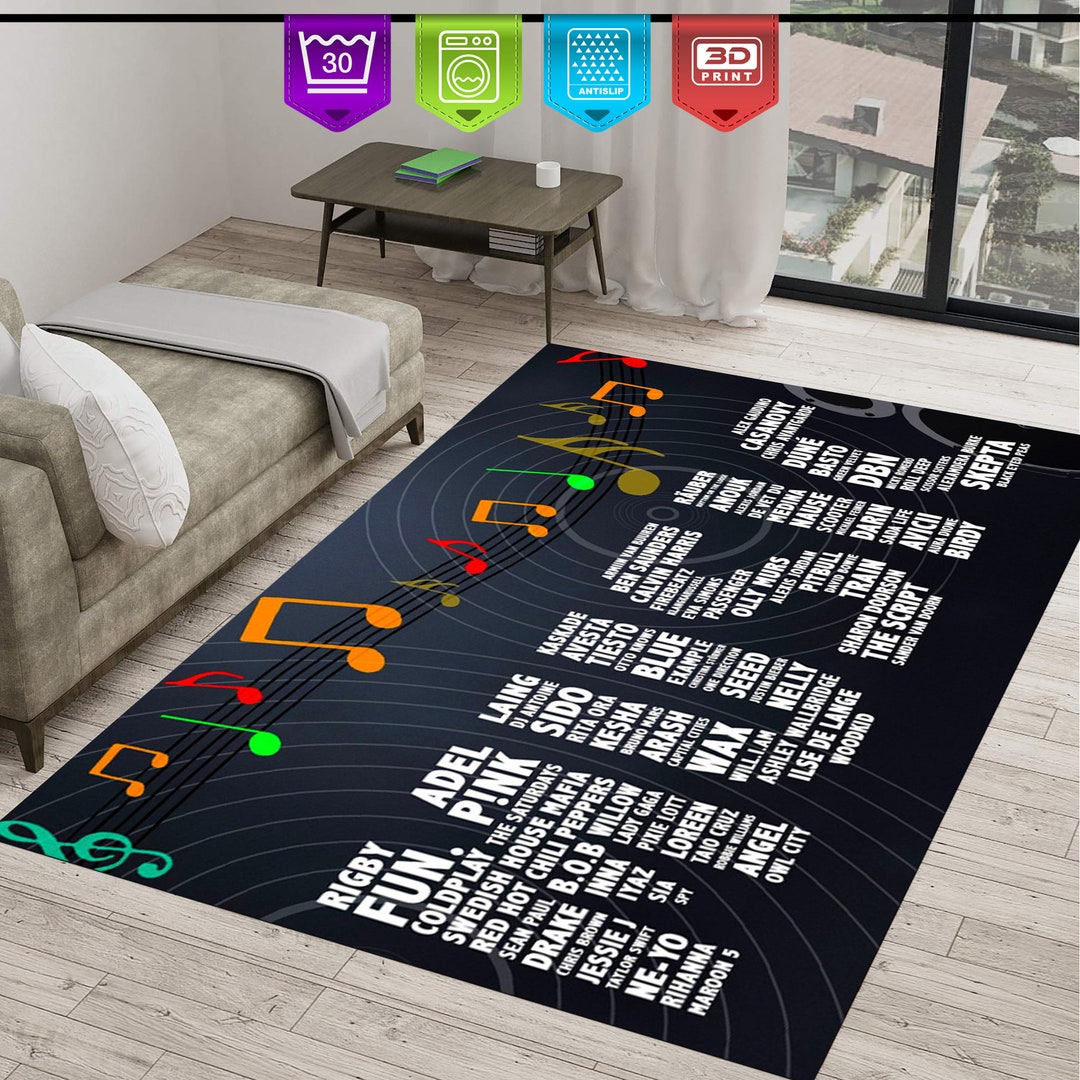 Music Rug,music Sign,note Rug,letters Decor,music-heavy Metal,modern ...
