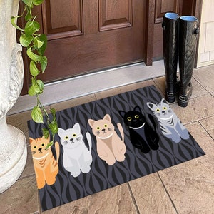 Cat Pattern-Funny doormat-Front Doormat-Outdoor Doormat-Housewarming Gift-Welcome Mat-Customized Door Mat-Party-New Home Gifts