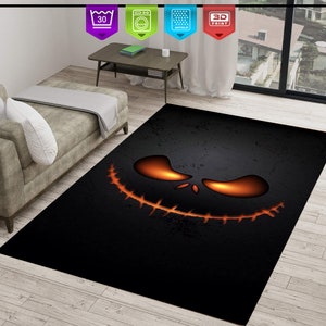 Zucca spaventosa, tappeto di Halloween, tappeto decorativo, tappeto regalo di Halloween, tappeto di zucca, tappeto fantastico, Halloween, tappeto d'ingresso, tappeto per la decorazione della casa, antiscivolo