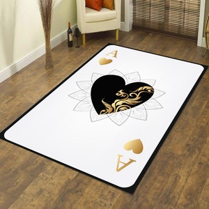 Tappeto con carte da gioco, tappeto con carte da gioco, tappeto fantastico, tappeto per la casa, tappeto da area, tappeto a tema, tappeti moderni, tappeto per la stanza dei ragazzi, tappeto concettuale, tappeto da gioco