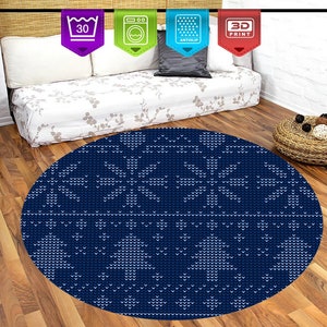 Alfombra navideña, regalo perfecto de Navidad, decoración navideña, mejor Navidad, Papá Noel, alfombra navideña, alfombra redonda, decoración del hogar, popular, alfombra genial