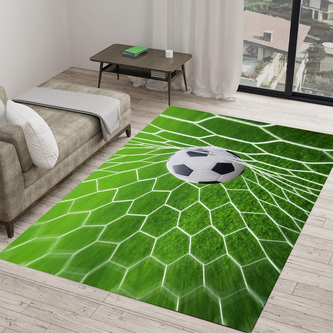 Soccerfootball Sports Rug Game Rugs Children Game Room Rug Etsy