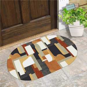 2' x 3' Modern Rectangle Art Doormat Non-Slip Nature Sun Pattern Front Door Mat