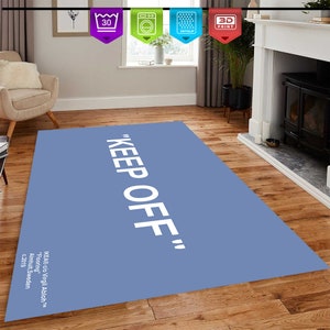 Keep Off Rug,Light Blue Pattern,Keep Off,Moderns Rug,Area Rug,Themed Rug,Home Decor Rug,Modern Rug,Living Room Rug,Salon Room Rug,Area Rug