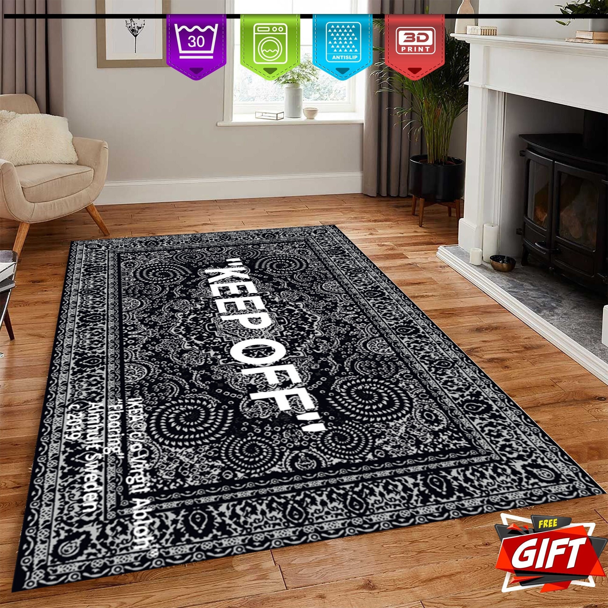 Keep off Classic-dark Grey Rug-modern Room Rugkeep Offhome