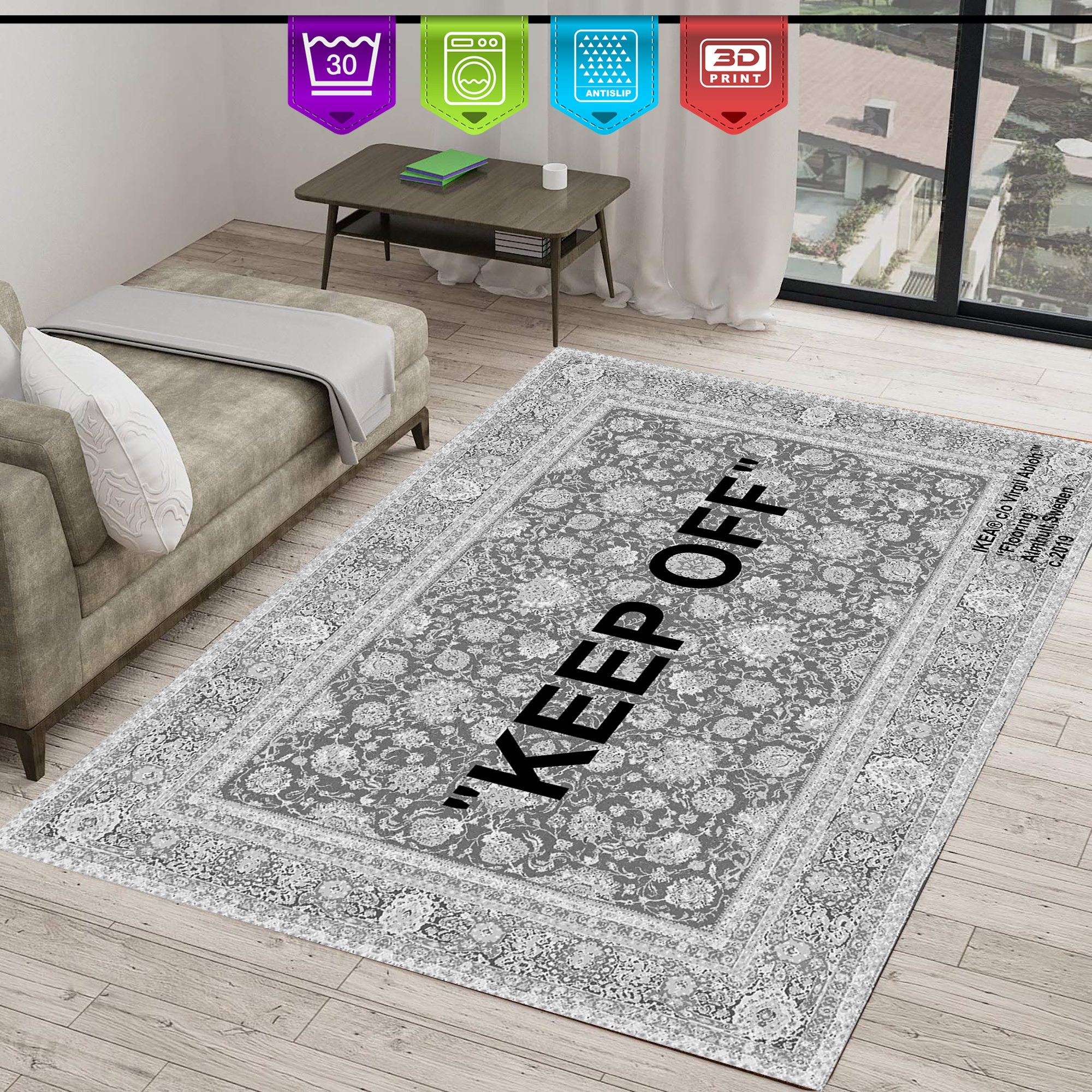 Keep off Dark Grey Rug modern Room Rug Keep Off Home Decor Rug Modern Rugs Living Room Rug Personalized Rug Fantastic Rug non Slip Rug Etsy Australia