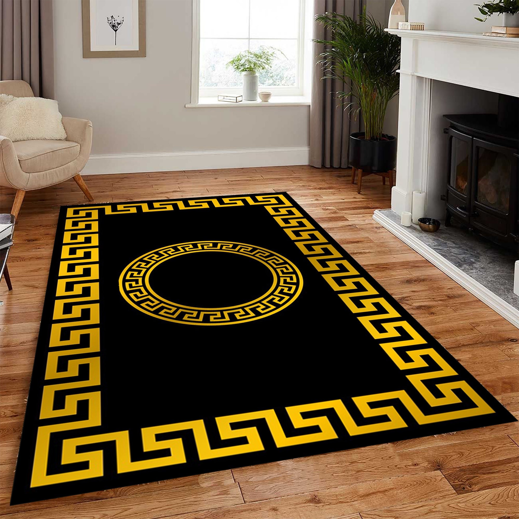 Seamless Greek Wave Pattern Rug,roman Meander Pattern,medusa