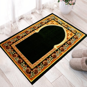 Prayer Rug,Mosque Model,Prayer Mat,Islamic Janamaz,Prayer Rug for Women-Men,Lux Prayer Mat,Luxury - A Unique Islamic Gift,Personalized Rug