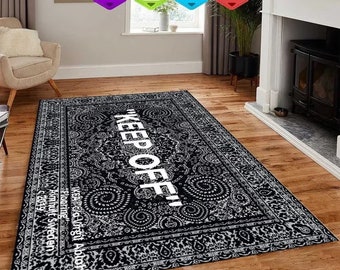 Keep Off Classic-Dark Grey Rug-Modern Room Rug,Keep Off,Alfombra decorativa para el hogar,Alfombras modernas,Alfombra de sala de estar, Alfombra 4x6, Regalo personalizado