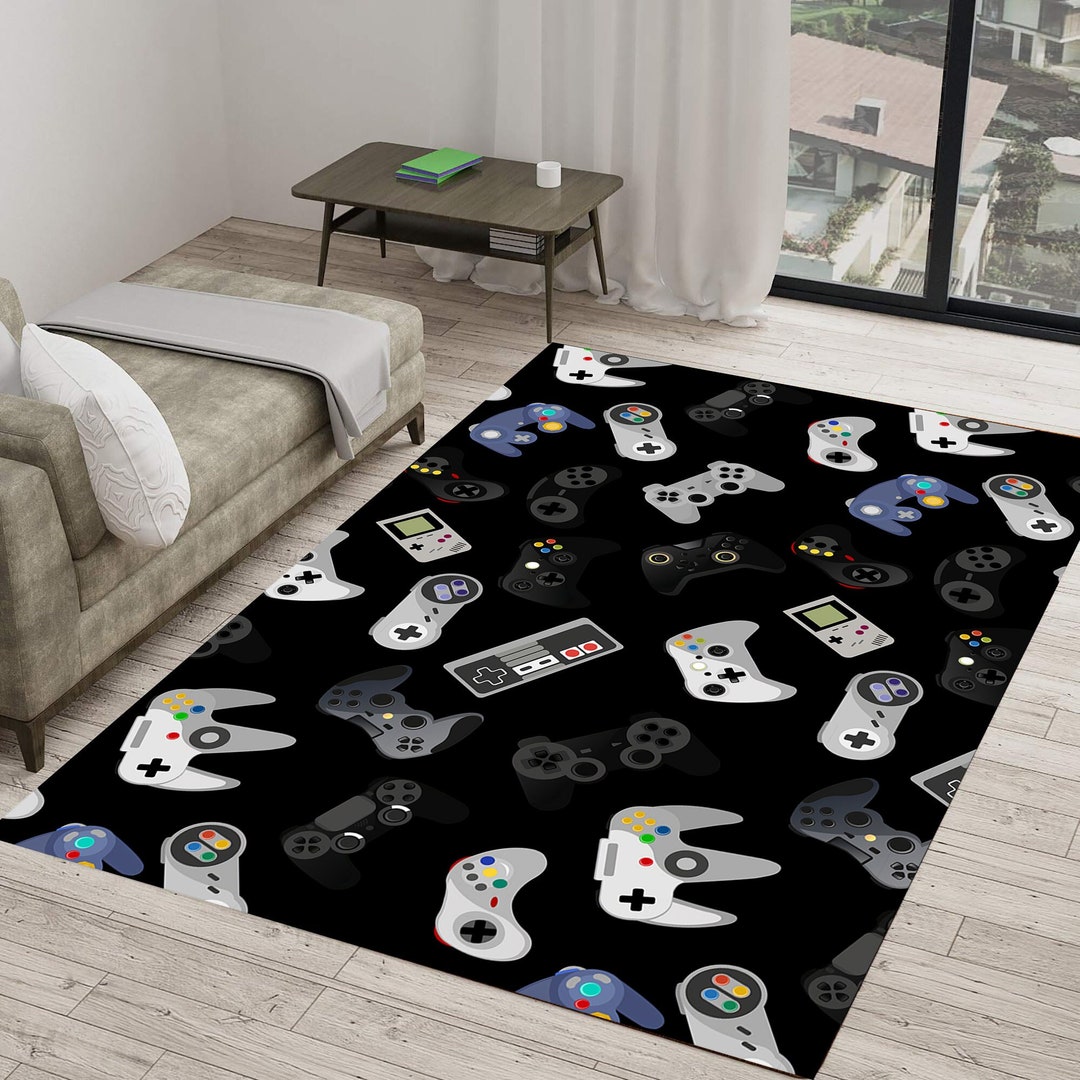 Joystick Pattern Rug, Game Console Rug, Awesome Rug, Game Room Rug ...