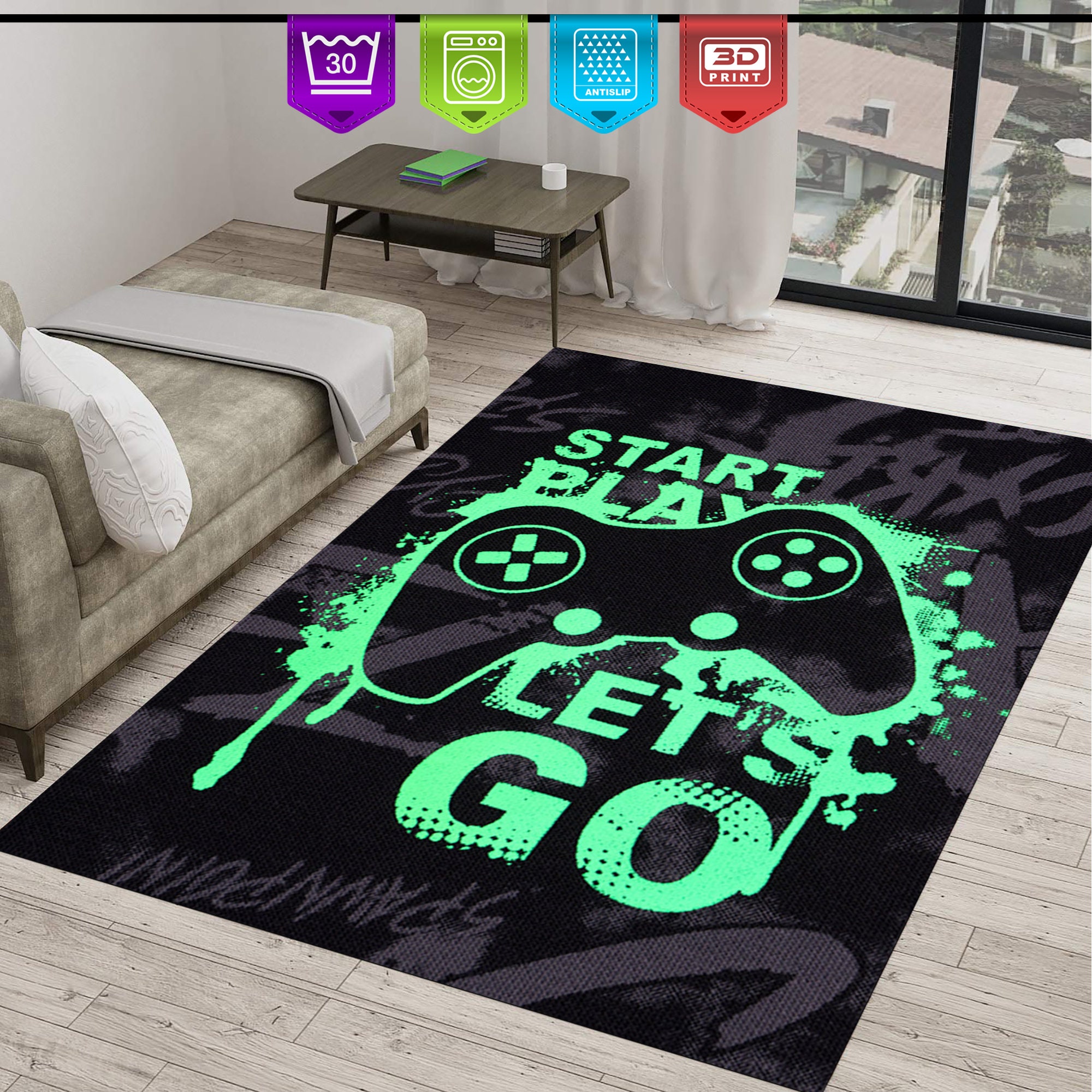 PORJDN Coperta da gamepad in flanella, con motivo console da
